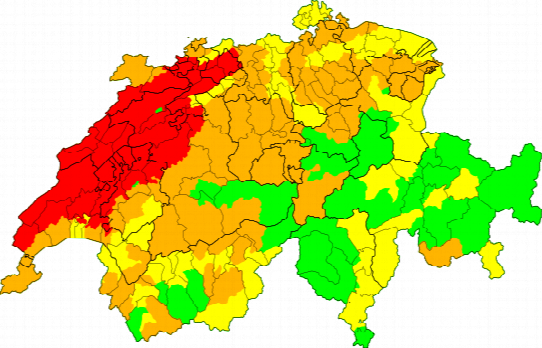 Aktuelle Unwetterkarte Schweiz
