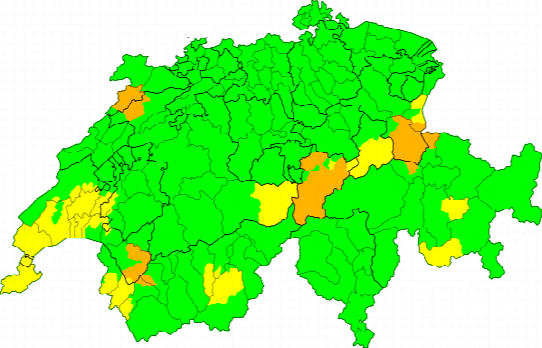 Aktuelle Unwetterwarnungen Schweiz